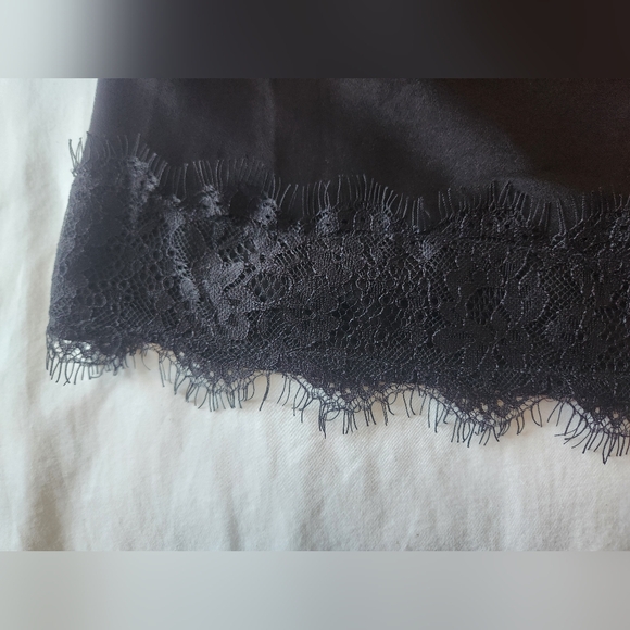 Rebecca Minkoff Black Lace Trim Midi Slip Dress Size M & S NWOT - Picture 10 of 16